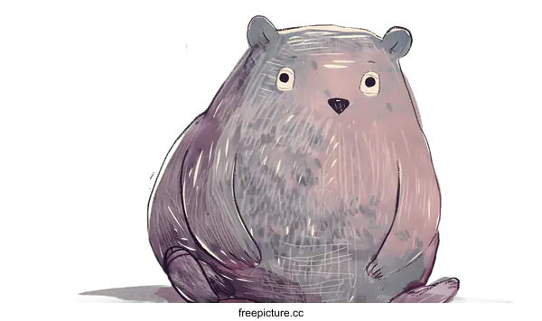 [Transparent Background PNG]Cute Cartoon Bear Sitting On White Background Illustration