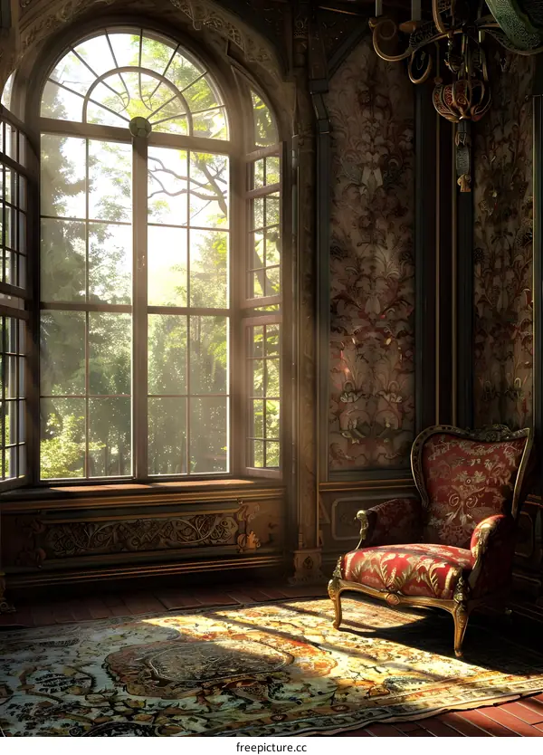 Sunlight Streaming Through Window in Elegant Room