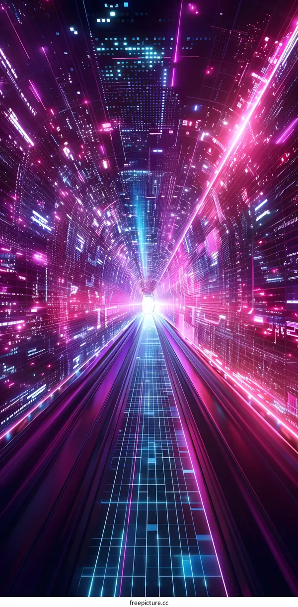 Neon Tunnel Futuristic City