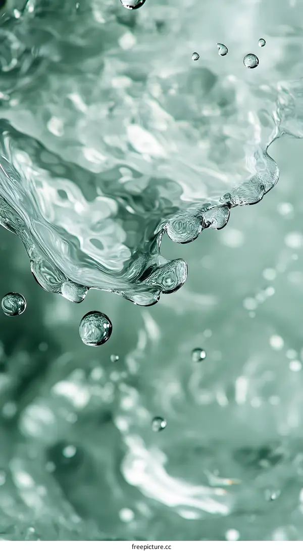 Water Droplet Splash Closeup Abstract Background