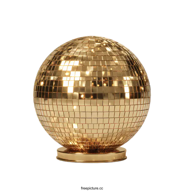 [Transparent Background PNG]Golden Disco Ball Table Lamp