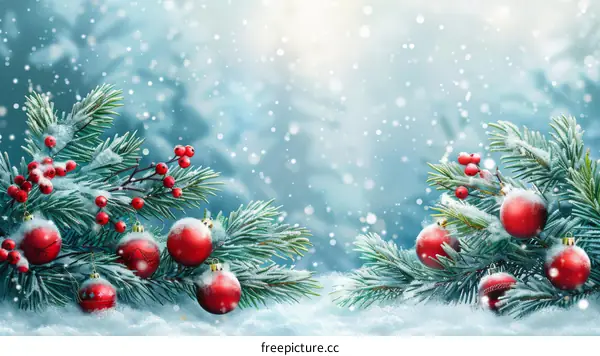 Christmas Decoration with Snowflake and Pine