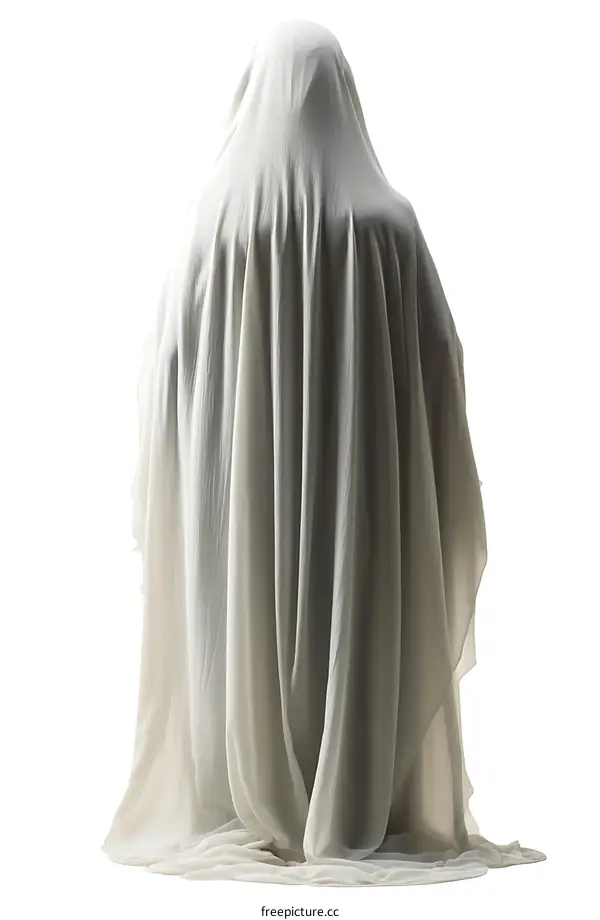 Mysterious Figure Covered in White Fabric