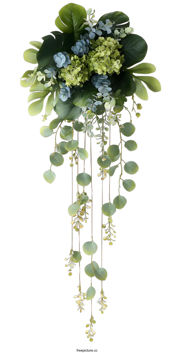 [Transparent Background PNG]Green Leaves Hanging on White Background