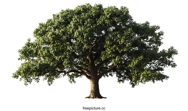 [Transparent Background PNG]Majestic Oak Tree in Isolated Background