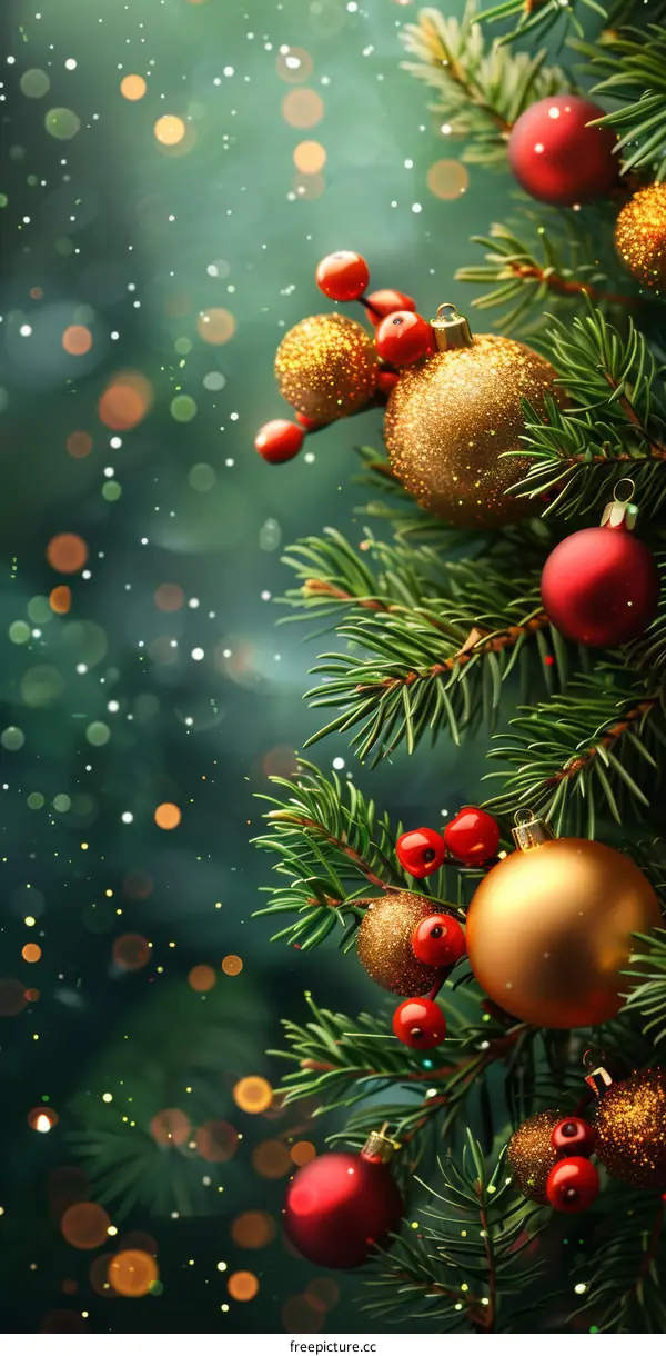 Festive Christmas Tree Adorned with Ornaments