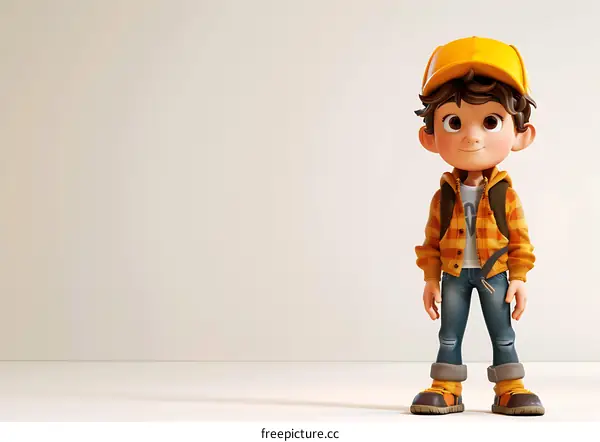 Cute 3D cartoon boy character