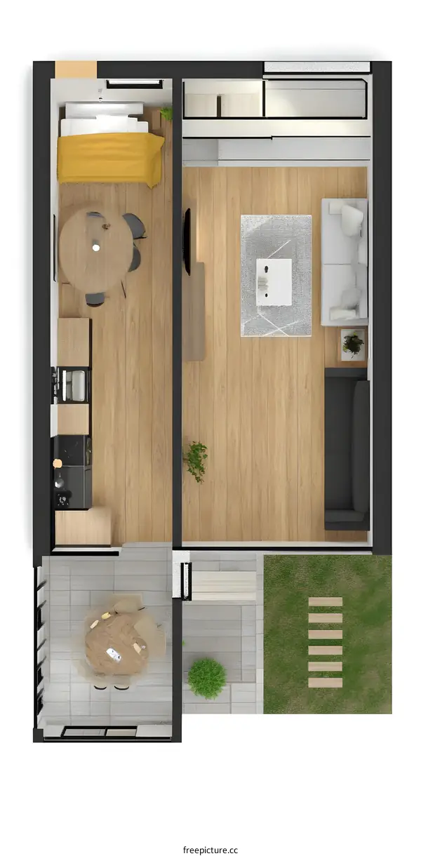 Modern House Floor Plan Design with Outdoor Patio
