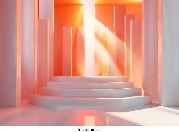 Geometric shapes of modern stairs