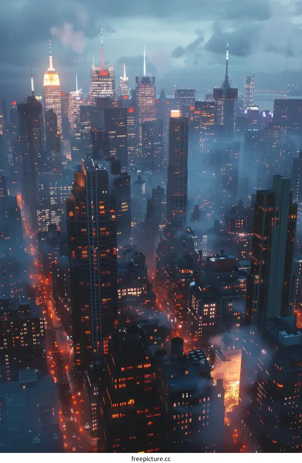 Night City Skyline Illustration