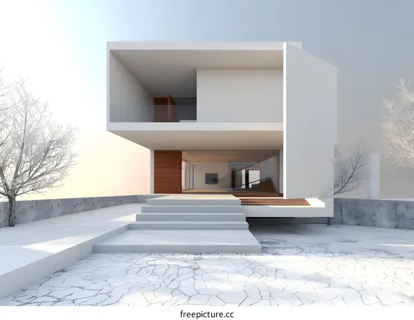 Modern Minimalist White House Exterior