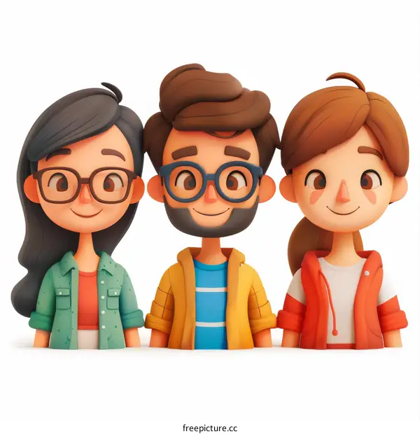 A group of three people with glasses.