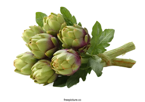 [Transparent Background PNG]Fresh Artichoke Bouquet Close-up