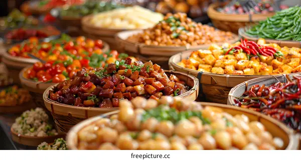 Various kinds of delicious Chinese food