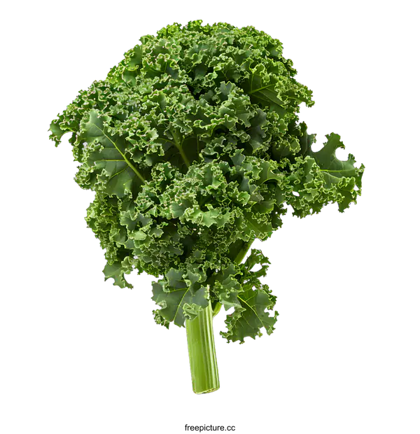 [Transparent Background PNG]Fresh Green Kale Leaves Isolated on White Background