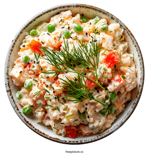 [Transparent Background PNG]rice salad with vegetables