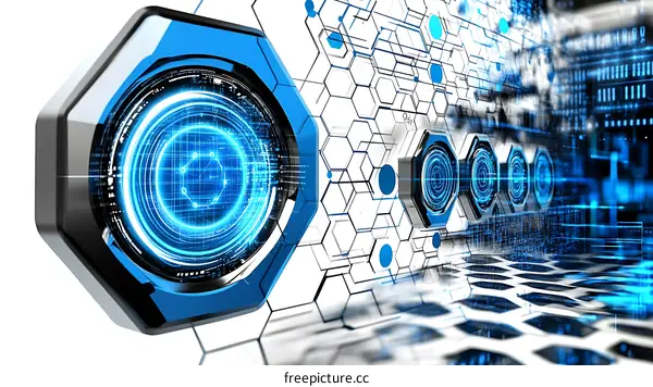 Abstract Futuristic Technology Hexagonal Network