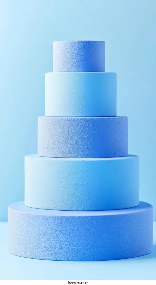 Abstract Geometric Shape Composition in Light Blue