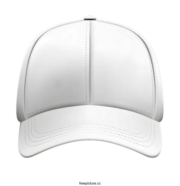 [Transparent Background PNG]White Baseball Cap Mockup Front View