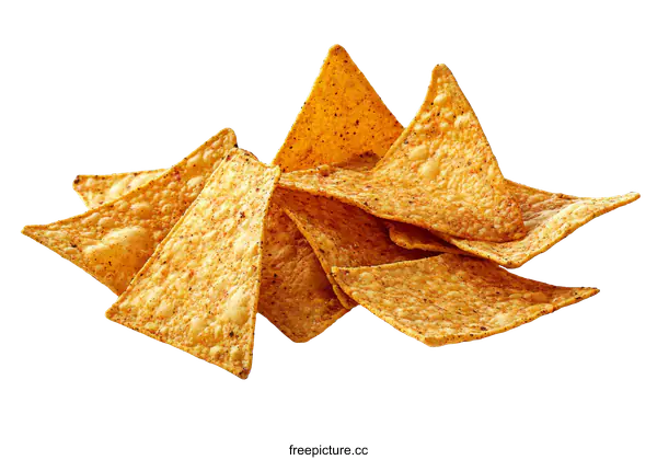 [Transparent Background PNG]Crispy Tortilla Chips Pile