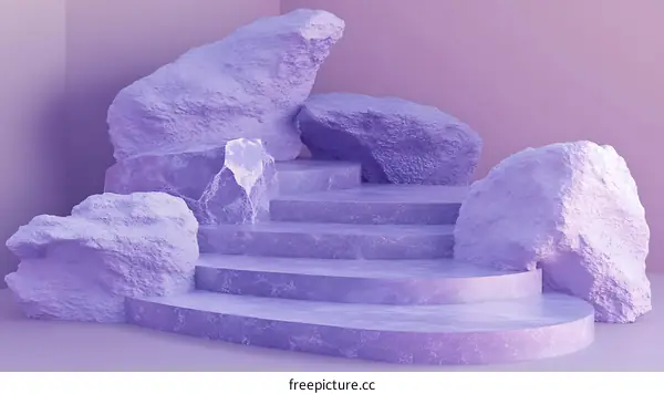 Modern Purple Stone Display Stand
