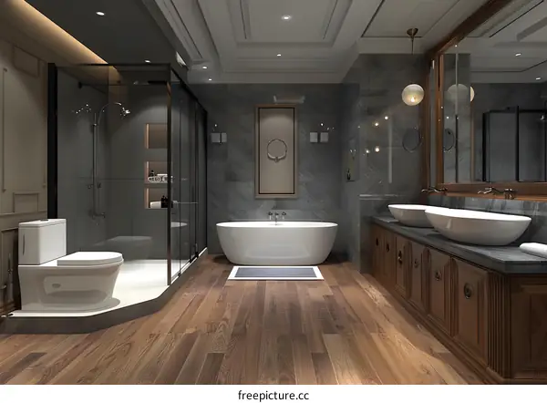 3D rendering of a luxury bathroom