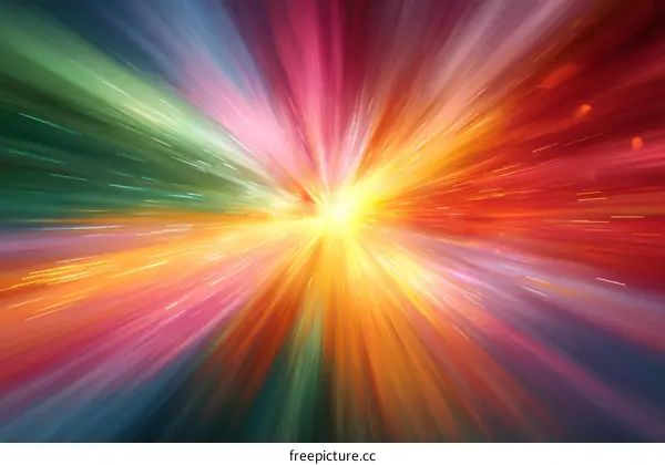 Abstract Colorful Radial Burst of Light