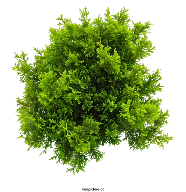 [Transparent Background PNG]Green Bush Top View Isolated on White Background