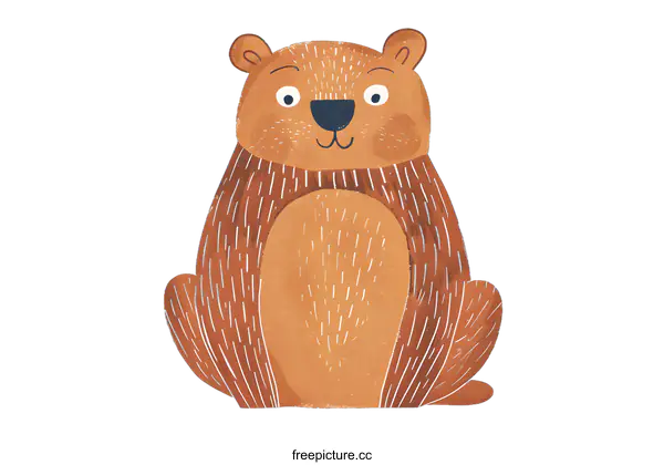 [Transparent Background PNG]Cute Brown Bear Illustration
