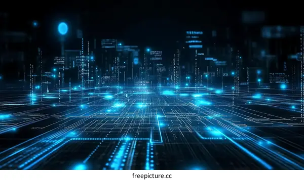 Digital Cityscape Abstract Illustration