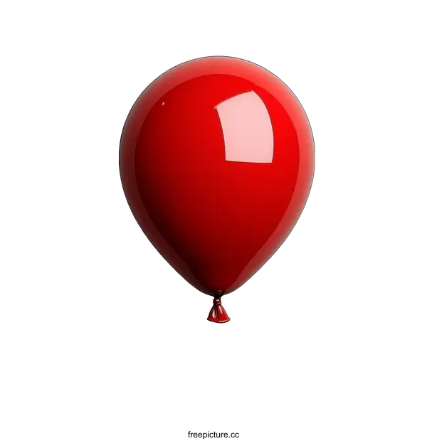 [Transparent Background PNG]Single Red Balloon Against White Background