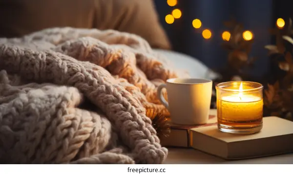 A cozy blanket, a cup of tea, and a good book