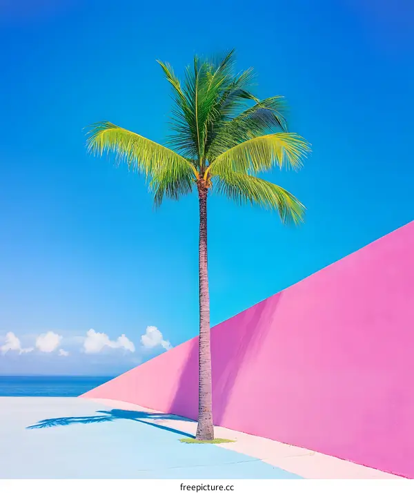 Palm Tree Minimalist Summer Beach Minimalism Tropical