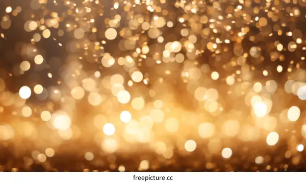 Golden bokeh background with shiny lights