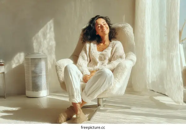 Relaxing Woman in a Cozy Chair
