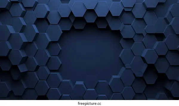 Abstract Dark Blue Hexagon Background Design