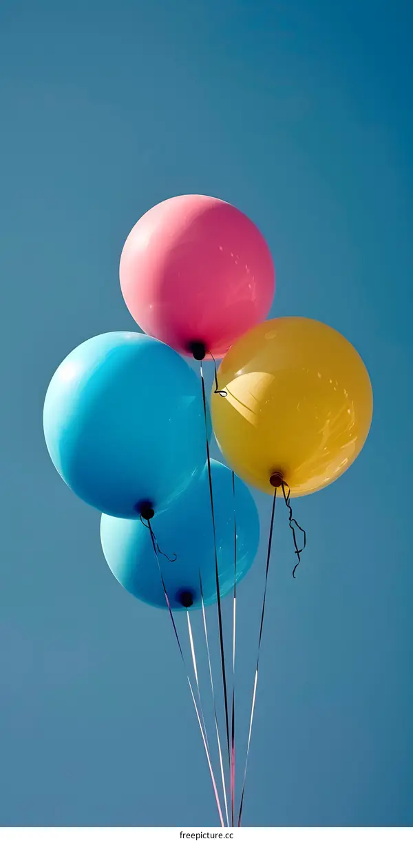 Colorful Balloons Floating in the Sky