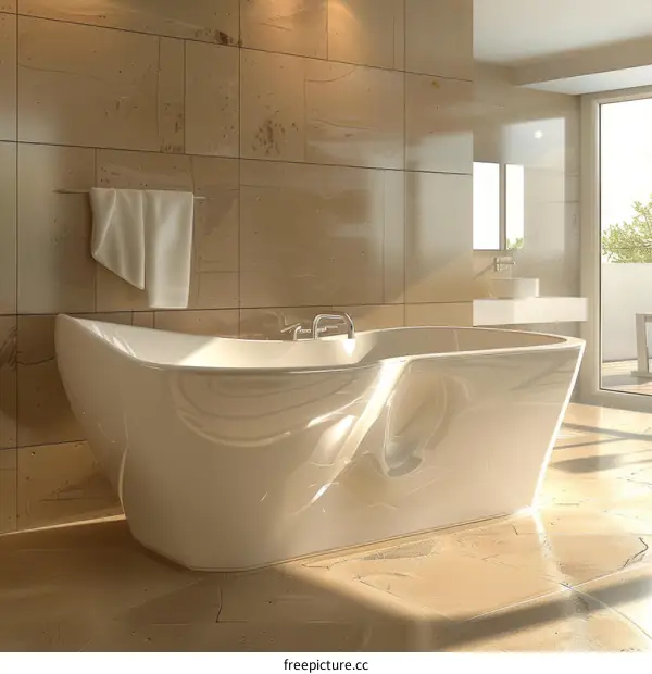 Modern Luxury Bathtub in a Stylish Bathroom