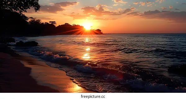 Sunset at a tropical beach