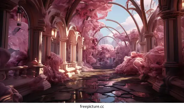 pink fantasy ethereal dreamscape