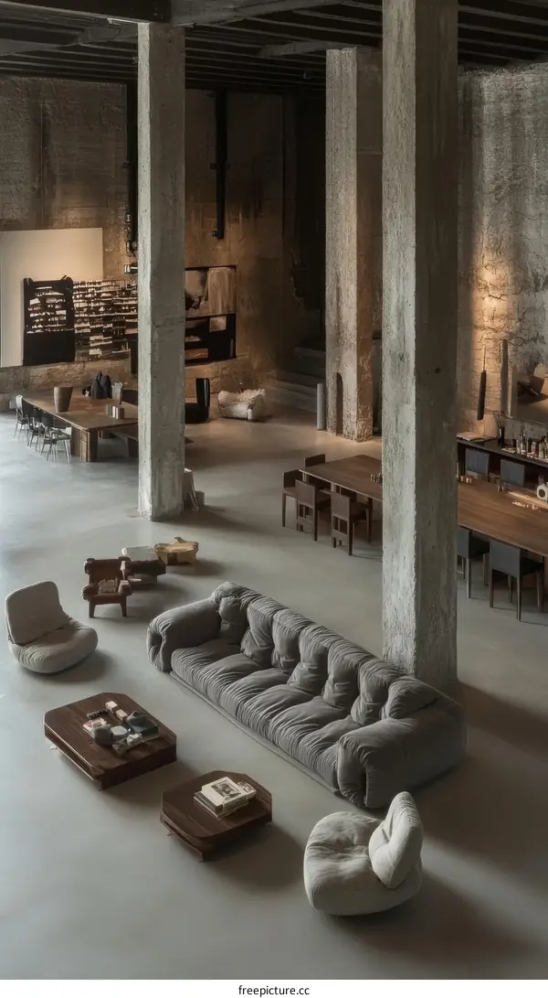Industrial Loft Style Living Room Design