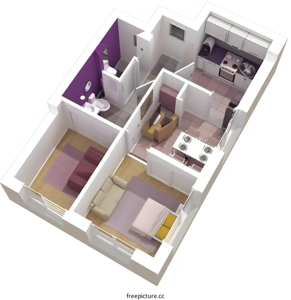Top View Floor Plan Of Small Apartment