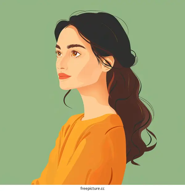 portrait of a young woman with long brown hair