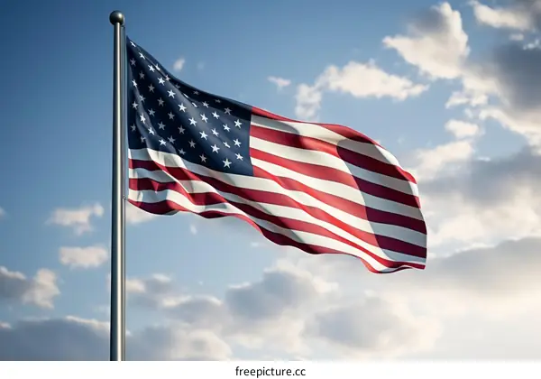 American flag waving in the wind