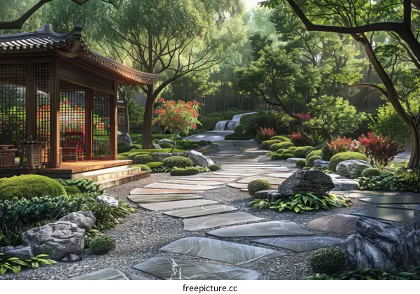 Japanese Garden in the Zen Style