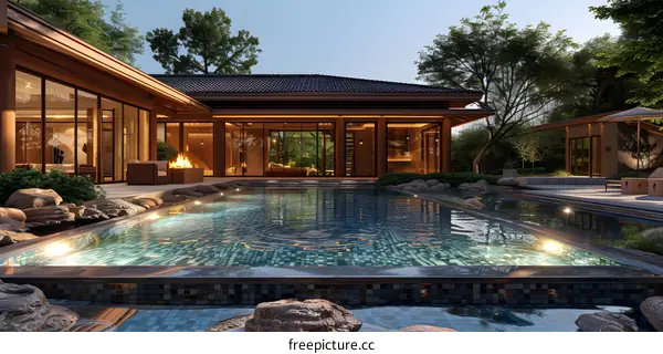 Courtyard house with pool