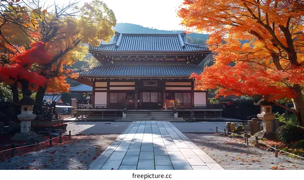 Japanese Temple in Autumn