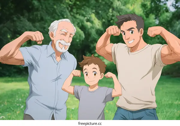 Three Generations of Strong Family in Nature