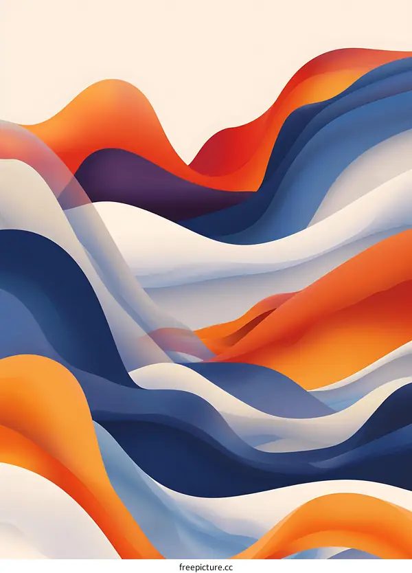 Abstract Colorful Wavy Lines Background