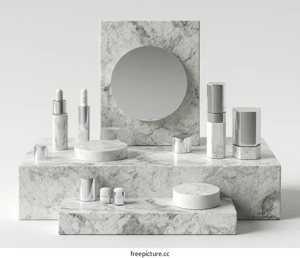 Modern Marble Cosmetic Display